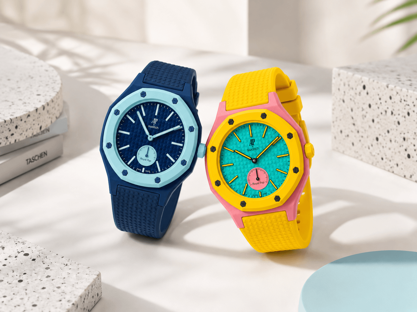 Two Royal Pop cases fitted with the Poponwrist strap